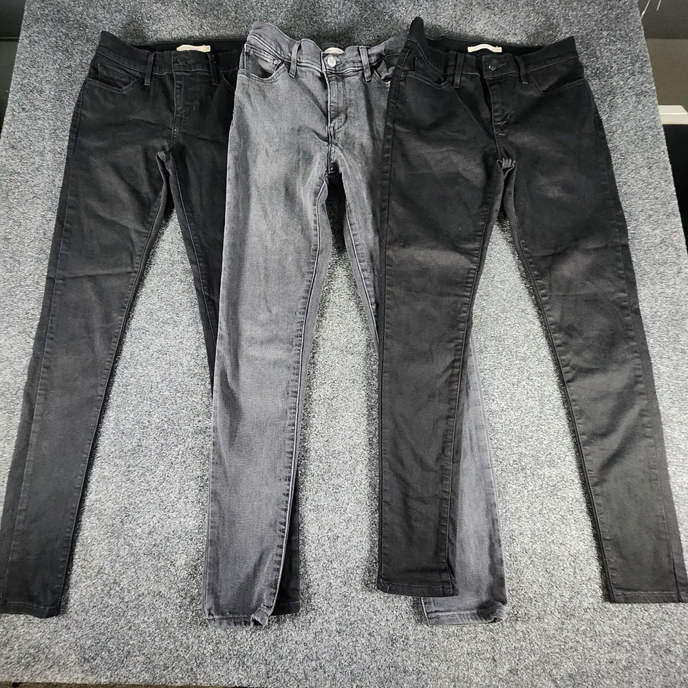 Lot 3 Levi's Jeans 1 720‎ & 2 710 Skinny Fit Women's Size 26/27 Black Gray